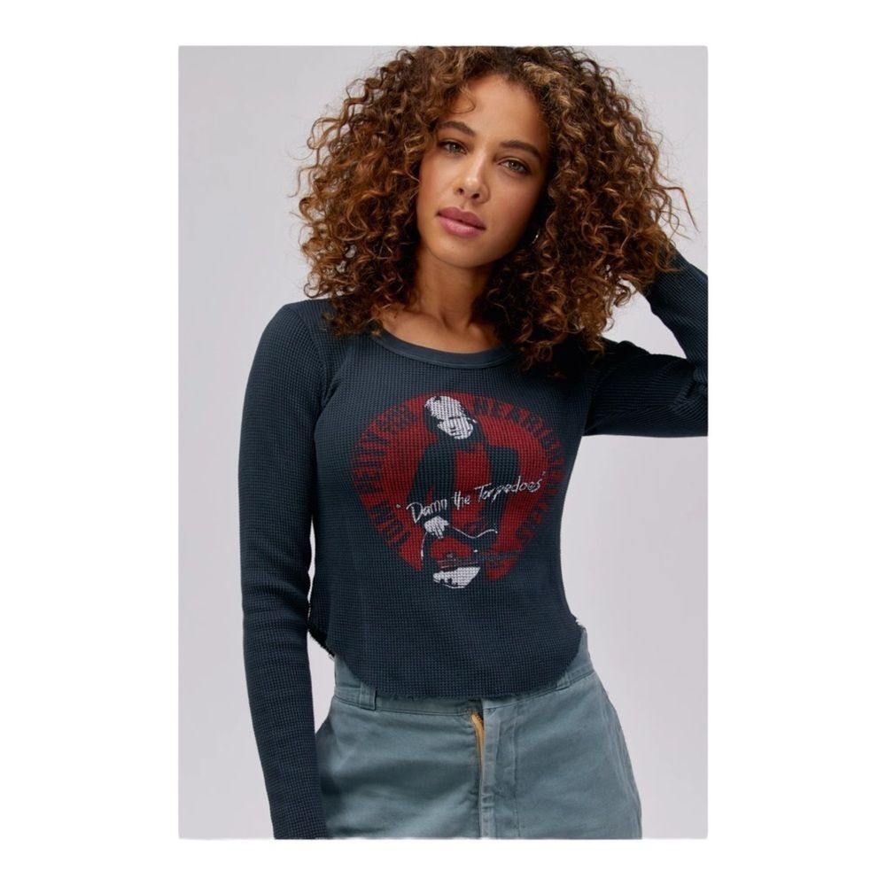 DAYDREAMER Tom Petty Thermal Tee Vintage Black NWT